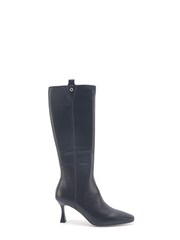 Nine West Womens 'Oboy' Spool Heel Knee High Black Boots with Zipper - Image 1 of 2