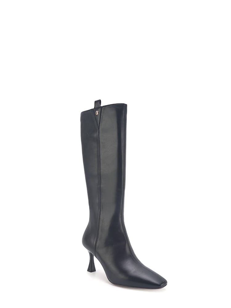 Nine West Womens 'Oboy' Spool Heel Knee High Black Boots with Zipper - Image 2 of 2