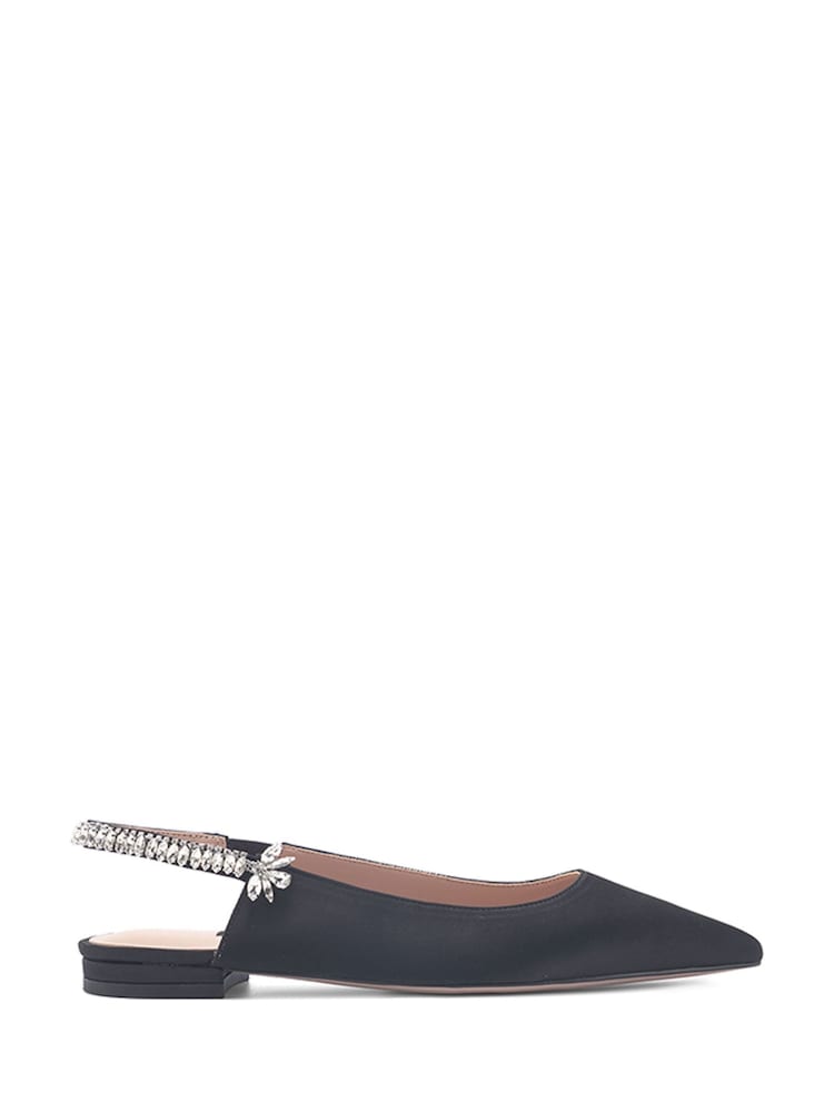 Nine West Womens 'Mabay' Flat Sling Back Ballet Black Pumps - Image 1 of 3
