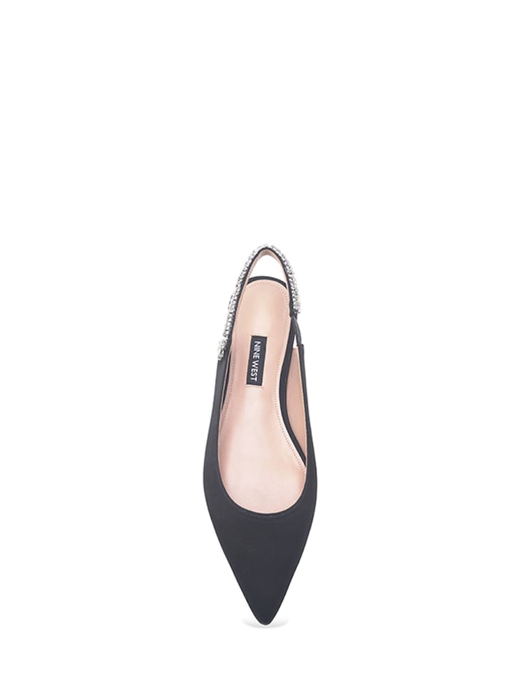 Nine West Womens 'Mabay' Flat Sling Back Ballet Black Pumps - Image 3 of 3