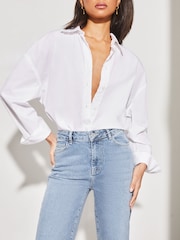 Lipsy Blue Mid Waist Wide Leg Jeans - Image 4 of 4