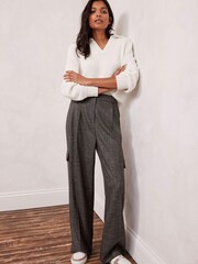Mint Velvet Grey Grey Wide Leg Trousers - Image 1 of 7