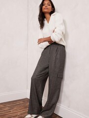 Mint Velvet Grey Grey Wide Leg Trousers - Image 3 of 7