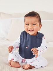 The White Company 100% Cotton London White Sleepsuit and Bib Set - Image 2 of 5