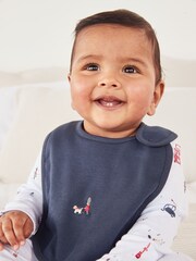 The White Company 100% Cotton London White Sleepsuit and Bib Set - Image 3 of 5