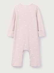 The White Company Pink 100% Cotton Cloud Print Sleepsuit - Image 5 of 5