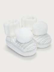 The White Company Knitted Pom Pom Booties - Image 2 of 2