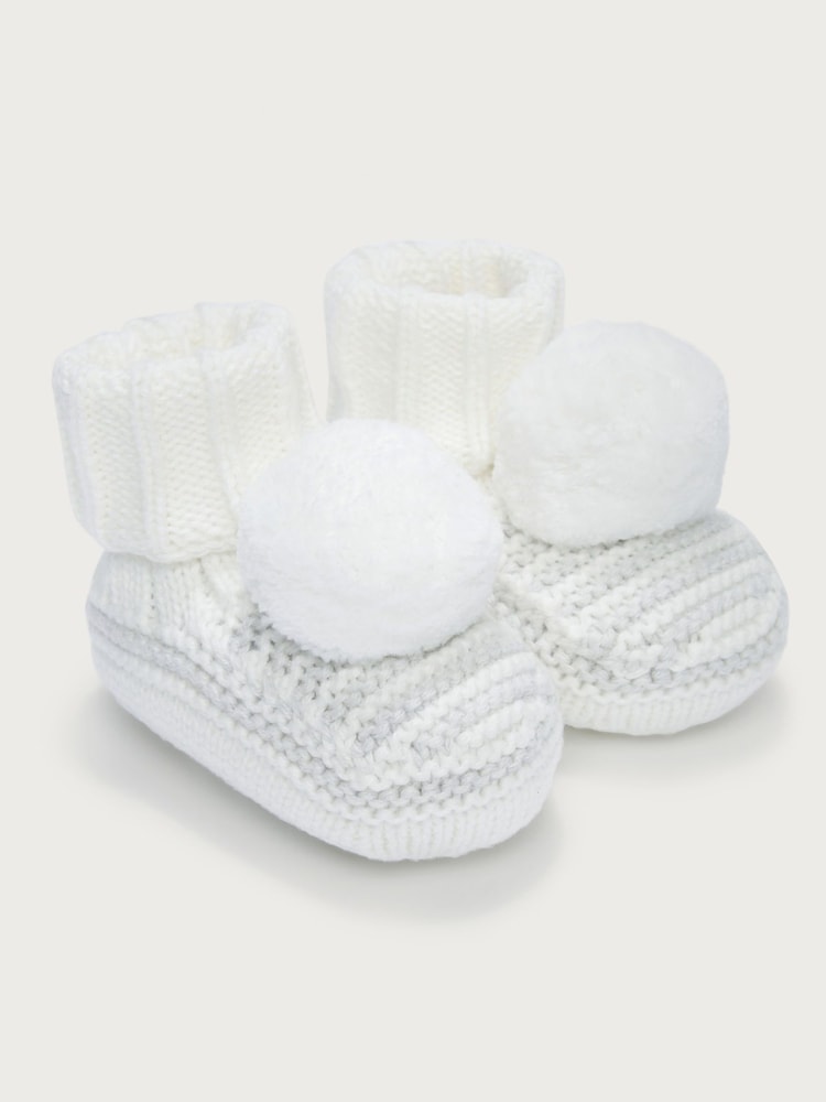 The White Company Knitted Pom Pom Booties - Image 2 of 2