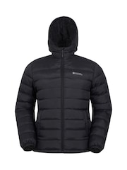 Mountain Warehouse Black Seasons Mens Water Resistant Faux Fur Lined Padded Jacket - Image 1 of 6