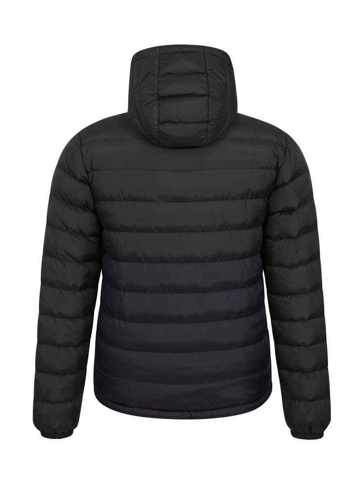Mountain Warehouse Black Seasons Mens Water Resistant Faux Fur Lined Padded Jacket - Image 2 of 6 Mountain Warehouse Black Seasons Mens Water Resistant Faux Fur Lined Padded Jacket - Image 2 of 6