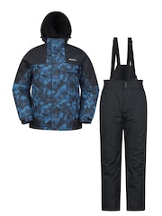 Mountain Warehouse Blue Mens Water Resistant Printed Ski Jacket And Trousers Set - Image 1 of 6