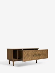 Natural Clayton Oak Marquetry Up to 46 inch Corner TV Unit - Image 7 of 8