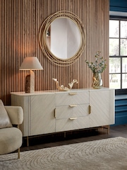 Light Grey Valencia Marble Mango Wood Extra Large Sideboard - Image 1 of 8