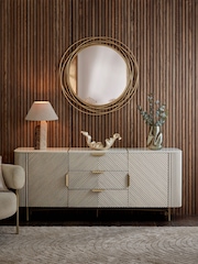 Light Grey Valencia Marble Mango Wood Extra Large Sideboard - Image 2 of 8