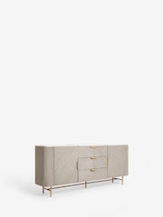 Light Grey Valencia Marble Mango Wood Extra Large Sideboard - Image 7 of 8