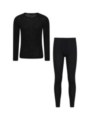Mountain Warehouse Black Mens Merino Thermal Neck And Joggers Set - Image 1 of 6