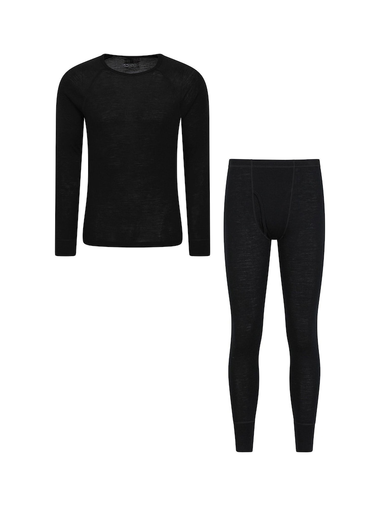 Mountain Warehouse Black Mens Merino Thermal Neck And Joggers Set - Image 1 of 6