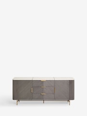 Dark Grey Valencia Marble Mango Wood Extra Large Sideboard - Image 10 of 13