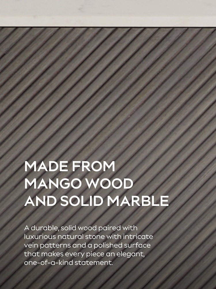 Dark Grey Valencia Marble Mango Wood Extra Large Sideboard - Image 11 of 11