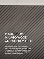 Dark Grey Valencia Marble Mango Wood Extra Large Sideboard - Image 13 of 13