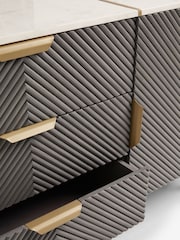Dark Grey Valencia Marble Mango Wood Extra Large Sideboard - Image 4 of 9