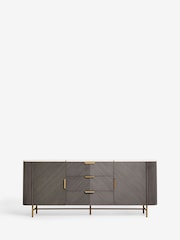 Dark Grey Valencia Marble Mango Wood Extra Large Sideboard - Image 6 of 9