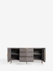 Dark Grey Valencia Marble Mango Wood Extra Large Sideboard - Image 7 of 9