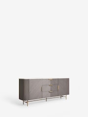Dark Grey Valencia Marble Mango Wood Extra Large Sideboard - Image 8 of 9