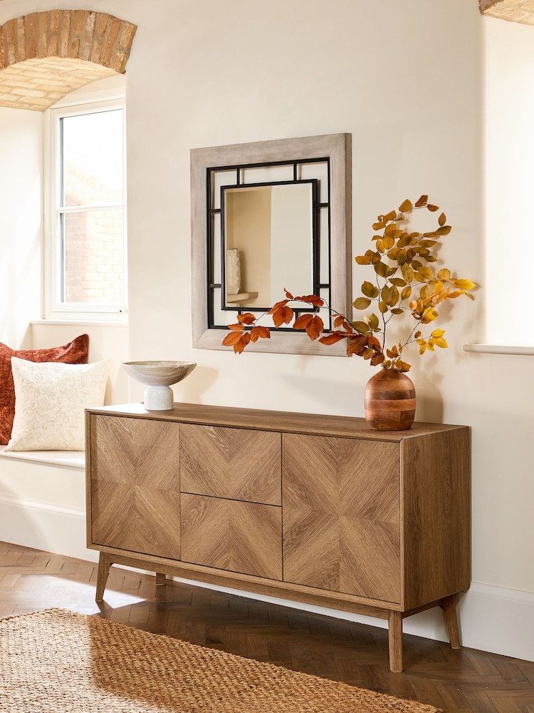 Dark Natural Hayford Oak Effect Large Sideboard - Image 1 of 9