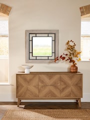 Dark Natural Hayford Oak Effect Large Sideboard - Image 4 of 9