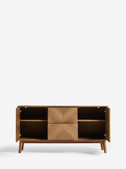 Dark Natural Hayford Oak Effect Large Sideboard - Image 7 of 9
