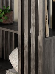 Dark Slatted Mango Wood Effect Shelf - Image 6 of 6