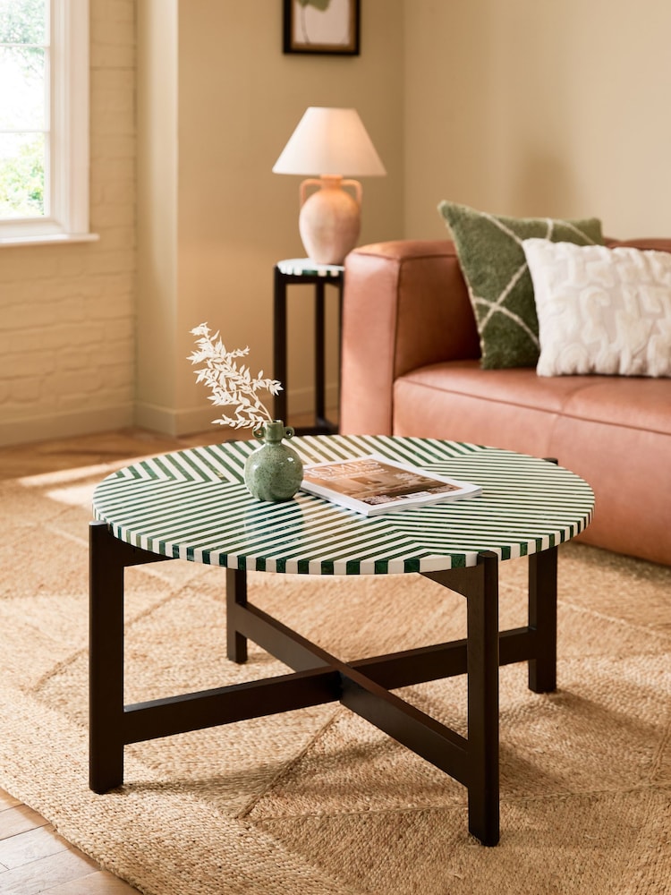Green Tiled Effect Coffee Table - Image 1 of 5