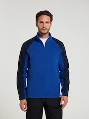 Темно-синий - Мужской флисовый топ с короткой молнией Mountain Warehouse Ashbourne Ii - Image 1 of 9