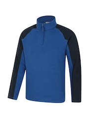 Темно-синий - Мужской флисовый топ с короткой молнией Mountain Warehouse Ashbourne Ii - Image 7 of 9