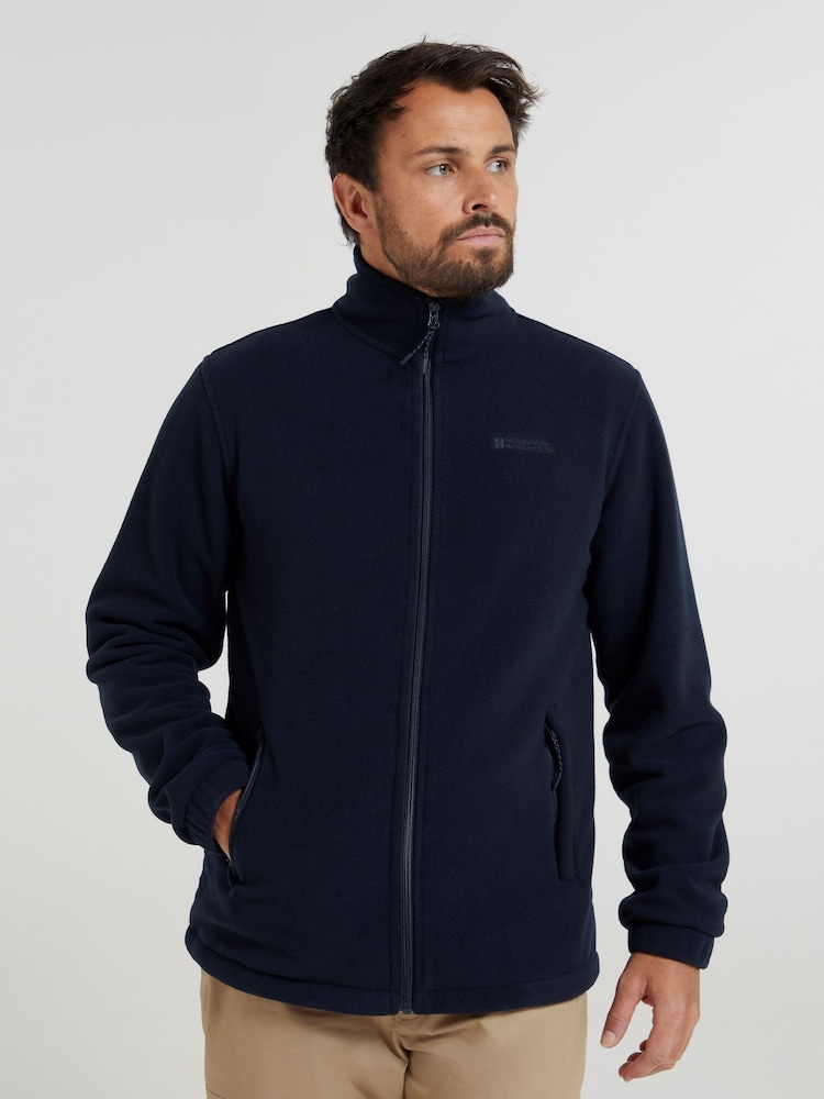 Mountain Warehouse Blue Bernard II Mens Windproof Fleece - Image 1 of 5