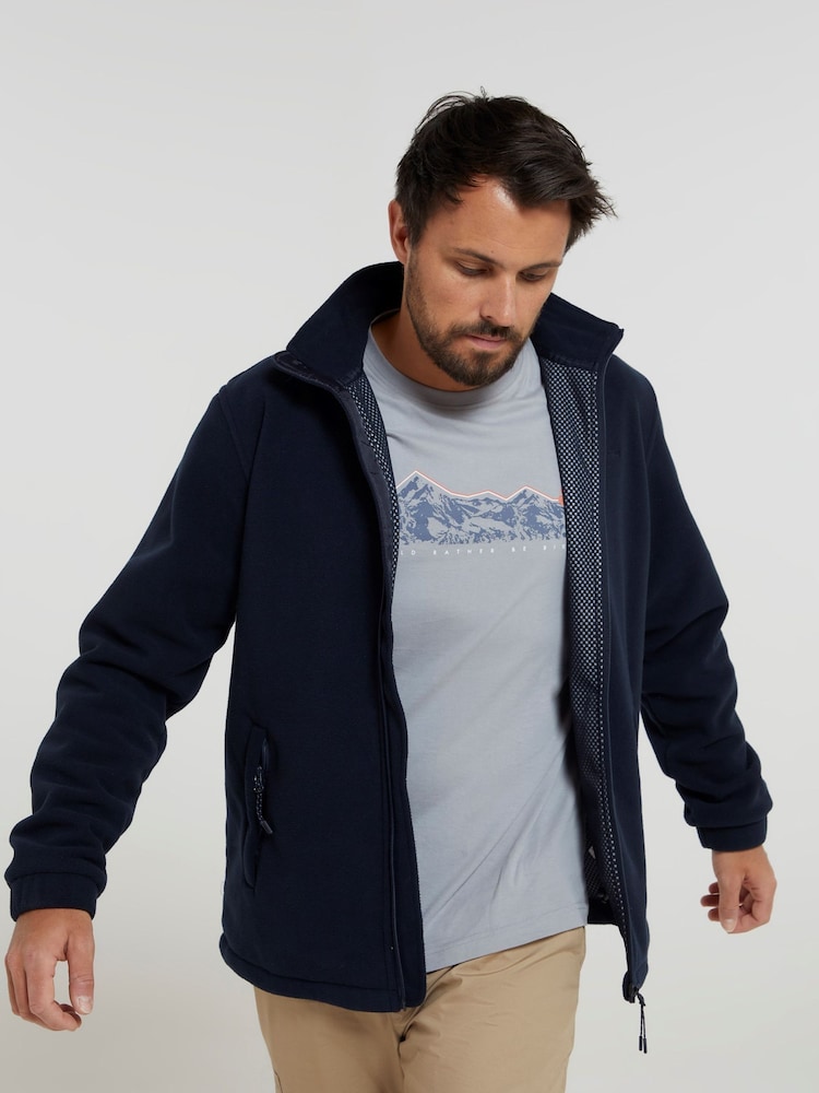Mountain Warehouse Blue Bernard II Mens Windproof Fleece - Image 2 of 5