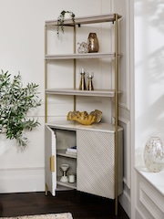 Light Grey Valencia Marble Mango Wood Corner Shelf - Image 3 of 8