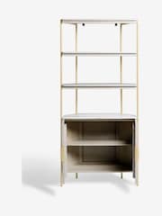 Light Grey Valencia Marble Mango Wood Corner Shelf - Image 7 of 8