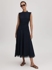 Florere Cotton Lace Midi Dress - Image 1 of 7