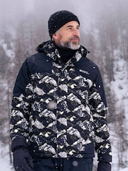 Mountain Warehouse Grey Shadow II Mens Fleece Lined Printed Snow Ski Jacket - Image 1 of 6