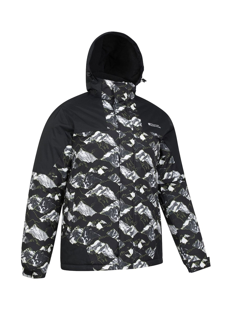 Mountain Warehouse Grey Shadow II Mens Fleece Lined Printed Snow Ski Jacket - Image 2 of 6