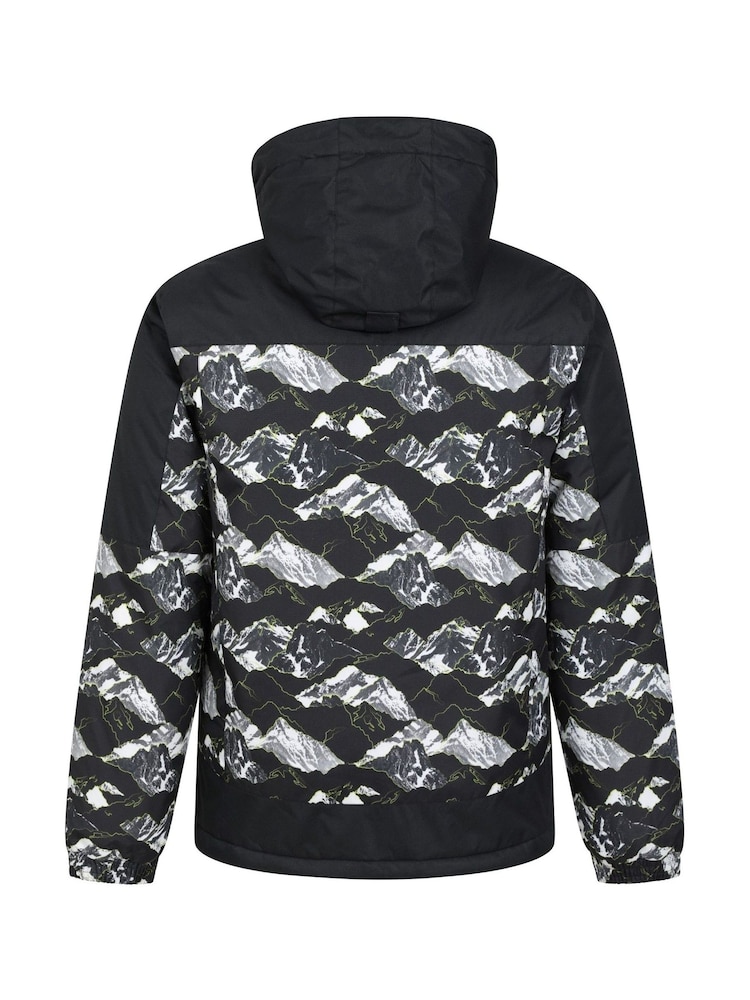 Mountain Warehouse Grey Shadow II Mens Fleece Lined Printed Snow Ski Jacket - Image 4 of 6
