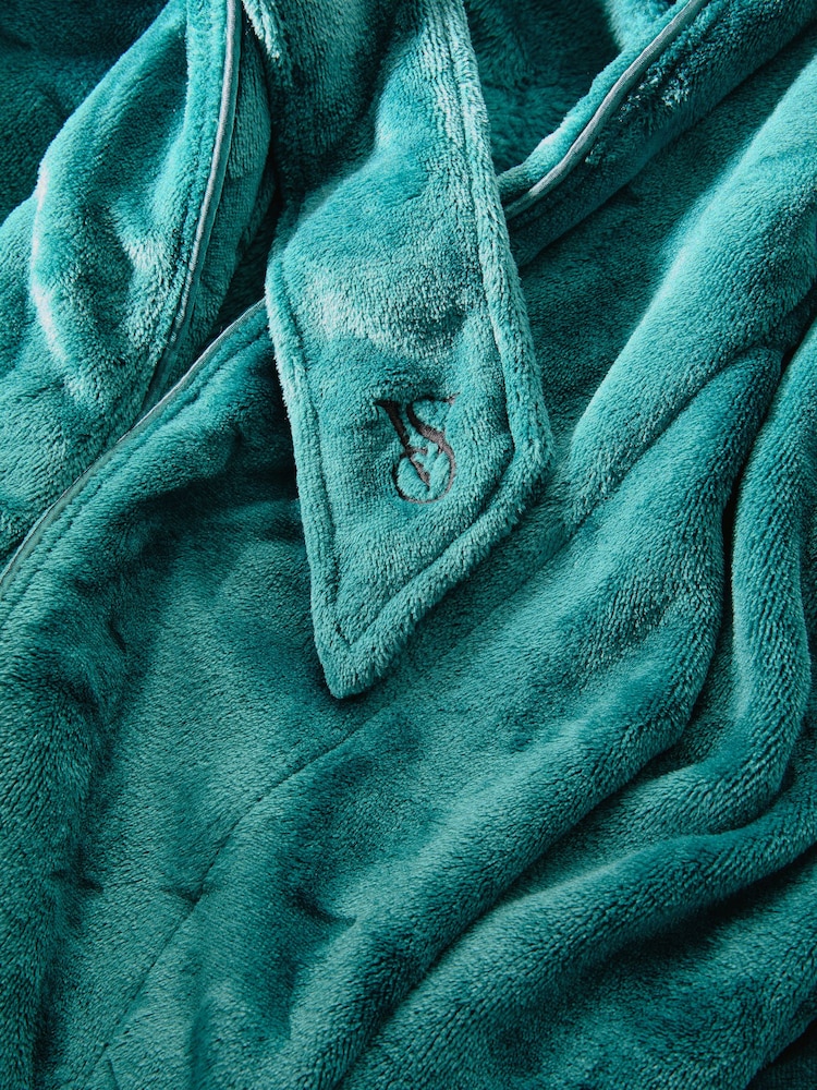 Victoria's Secret Black Ivy Green Stars Cosy Short Dressing Gown - Image 3 of 3