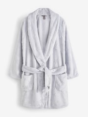 Victoria's Secret Flint Grey Star Jacquard Cosy Short Dressing Gown - Image 1 of 3