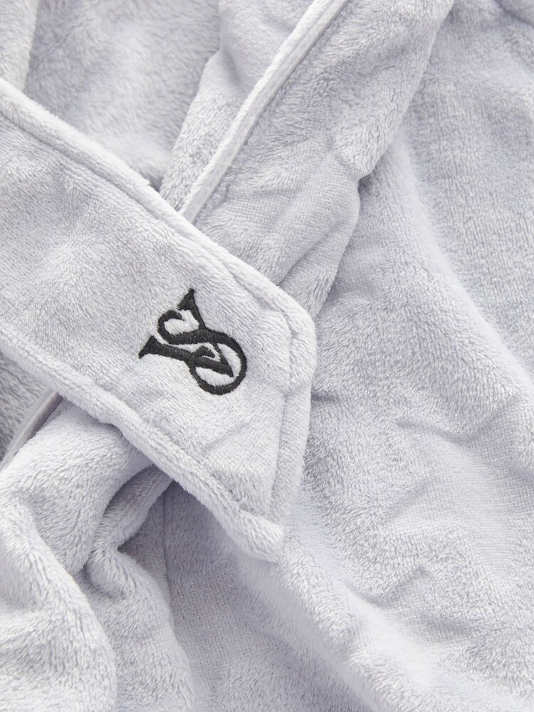 Victoria's Secret Flint Grey Star Jacquard Cosy Short Dressing Gown - Image 2 of 3