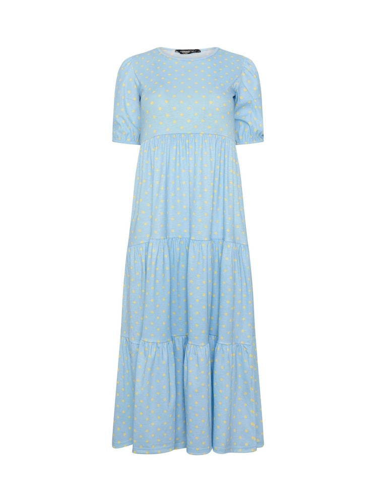 PixieGirl Petite Blue Spot Tiered Maxi Dress - Image 5 of 5 PixieGirl Petite Blue Spot Tiered Maxi Dress - Image 5 of 5