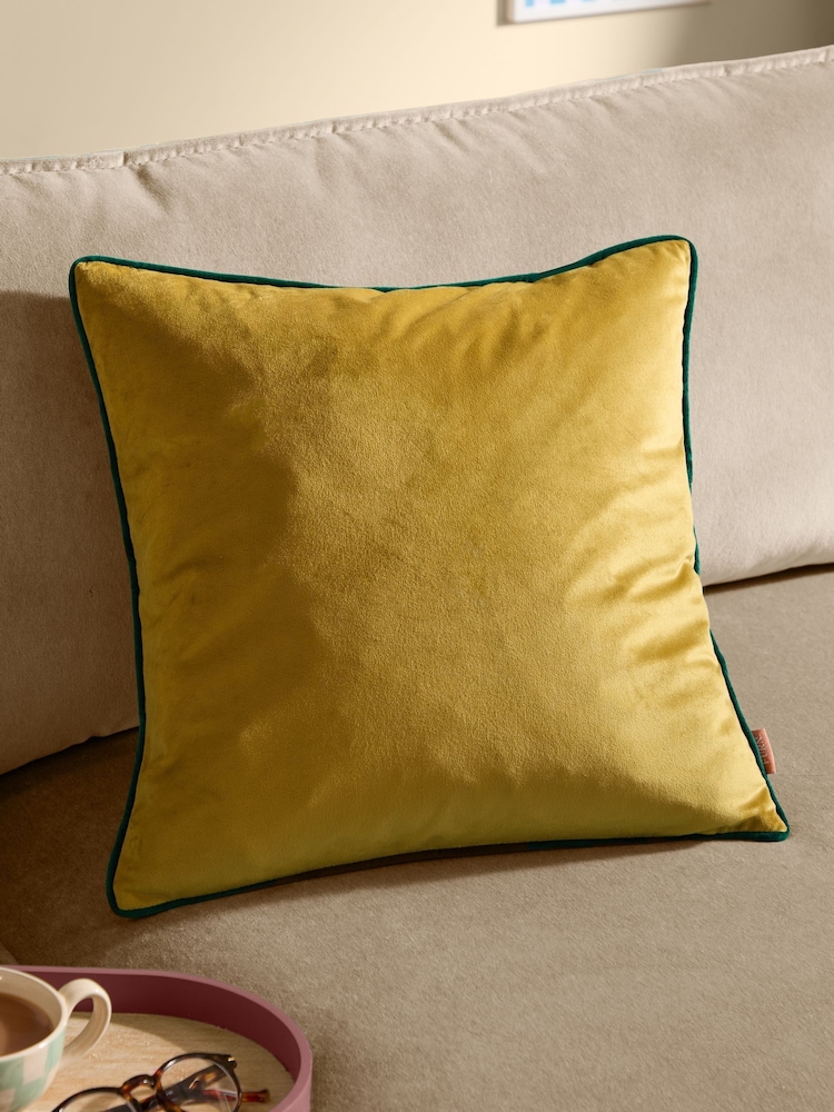 Furn Moss/Emerald Meridian Velvet 45 x 45cm Cushion Cover - Image 1 of 6