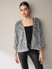 Silver Sequin Jacket - Image 1 of 6