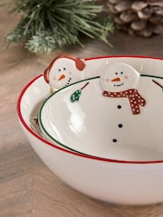 White Snowmen Nesting Serve Bowls Set of 2 - Image 3 of 5